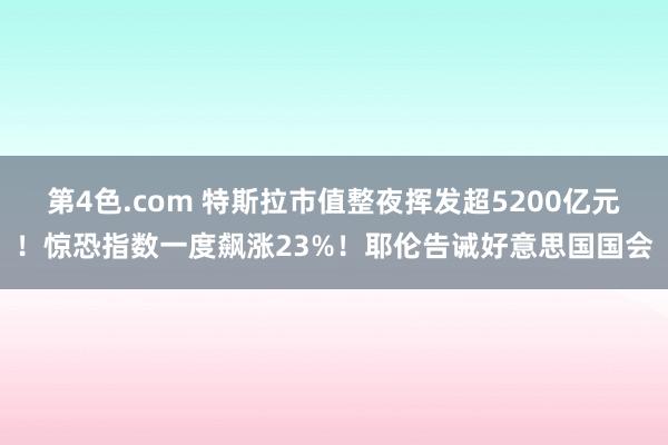 第4色.com 特斯拉市值整夜挥发超5200亿元！惊恐指数一度飙涨23%！耶伦告诫好意思国国会